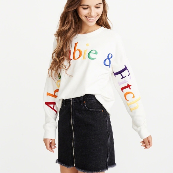 abercrombie and fitch rainbow sweatshirt